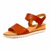 sandalettes femme grande taille du 40 au 48, cuir lisse marron, talon de 3 à 4 cm, mode detente, chaussures pour l&#039;été
