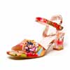 sandales femme grande taille du 40 au 48, cuir lisse metallise multicolore, talon de 7 à 8 cm, mode tendance habillee sandales talons hauts fantaisie, chaussures pour l&#039;été