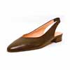 sandales femme grande taille du 40 au 48, cuir lisse noir, talon de 0,5 à 2 cm, bout pointu mode tendance, chaussures pour l&#039;été