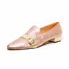 mocassins femme grande taille du 40 au 48, cuir fripé platine or, talon de 0,5 à 2 cm, bout pointu mode tendance habillee, toutes saisons