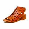sandalettes femme grande taille du 40 au 48, cuir lisse marron, talon de 5 à 6 cm, mode souples detente, chaussures pour l&#039;été