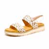 sandalettes femme grande taille du 40 au 48, cuir lisse blanc metallise platine or, talon de 3 à 4 cm, mode sandales plates confort detente, chaussures pour l&#039;été