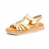 sandalettes femme grande taille du 40 au 48, cuir lisse or, talon de 3 à 4 cm, mode plates sandales plates confort detente, chaussures pour l&#039;été
