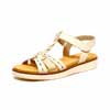 sandalettes femme grande taille du 40 au 48, cuir lisse blanc or, talon de 3 à 4 cm, plates sandales plates confort detente, chaussures pour l&#039;été