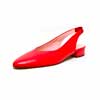 sandales femme grande taille du 40 au 48, cuir lisse rouge, talon de 0,5 à 2 cm, bout pointu mode tendance, chaussures pour l&#039;été