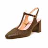 sandales femme grande taille du 40 au 48, cuir fripé noir, talon de 7 à 8 cm, bout pointu de soiree mode talon haut habillee, chaussures pour l&#039;été