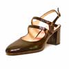 sandales femme grande taille du 40 au 48, vernis noir, talon de 7 à 8 cm, mode tendance habillee sandales talons hauts, toutes saisons