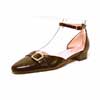 sandales femme grande taille du 40 au 48, vernis noir, talon de 0,5 à 2 cm, bout pointu mode habillee, chaussures pour l&#039;été