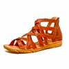 sandalettes femme grande taille du 40 au 48, cuir lisse marron, talon de 0,5 à 2 cm, plates sandales plates souples confort detente, chaussures pour l&#039;été