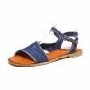 sandalettes femme grande taille du 40 au 48, toile bleu, talon de 0,5 à 2 cm, sandales plates souples detente, chaussures pour l&#039;été