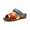 sabots femme grande taille du 40 au 48, cuir lisse multicolore, talon de 3 à 4 cm, mode, toutes saisons