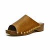 sabots femme grande taille du 40 au 48, cuir grainé bronze, talon de 3 à 4 cm, mode, toutes saisons