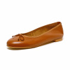 ballerines femme grande taille du 40 au 48, cuir lisse marron, talon de 0,5 à 2 cm, mode ballerines plates, chaussures pour l&#039;été