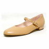 trotteurs femme grande taille du 40 au 48, cuir lisse beige, talon de 0,5 à 2 cm, mode, toutes saisons