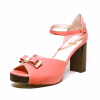 sandales femme grande taille du 40 au 48, cuir lisse rose, talon de  9 cm et plus, à patins de soiree habillee sandales talons hauts, toutes saisons