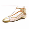 ballerines femme grande taille du 40 au 48, cuir lisse platine or, talon de 0,5 à 2 cm, mode habillee, chaussures pour l&#039;été