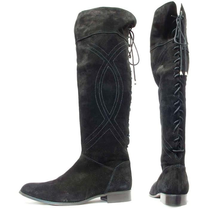 bottes femme grande taille du 40 au 48, velours noir, talon de 0,5 à 2 cm, bottes mollets larges, hiver