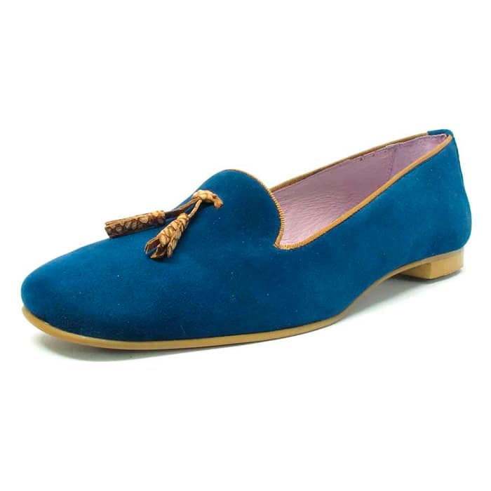 chaussons femme grande taille du 40 au 48, velours bleu multicolore, talon de 0,5 à 2 cm, souples confort detente, toutes saisons