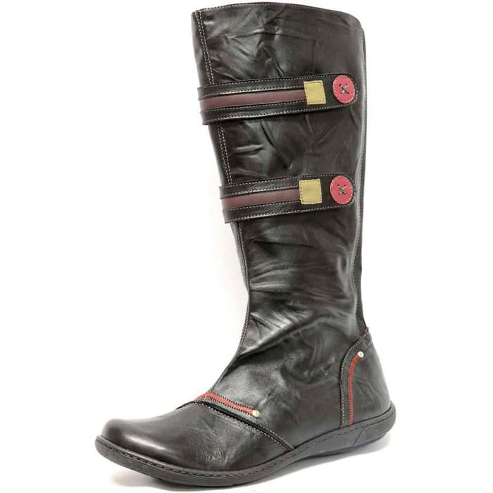 bottes femme grande taille du 40 au 48, cuir fripé noir, talon de 0,5 à 2 cm, souples detente bottes mollets larges, hiver