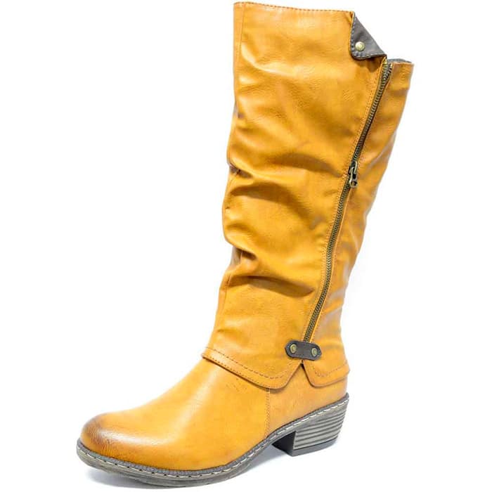 bottes femme grande taille du 40 au 48, cuir lisse marron, talon de 3 à 4 cm, mode tendance detente bottes mollets larges, hiver