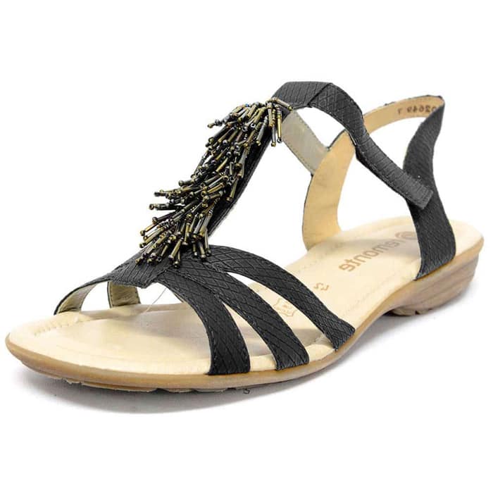 sandalettes femme grande taille du 40 au 48, simili cuir noir, talon de 0,5 à 2 cm, sandales plates souples confort, chaussures pour l'été