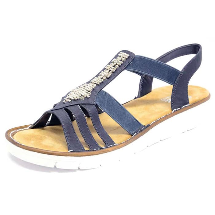 sandalettes femme grande taille du 40 au 48, simili cuir bleu, talon de 3 à 4 cm, sandales plates detente, chaussures pour l'été
