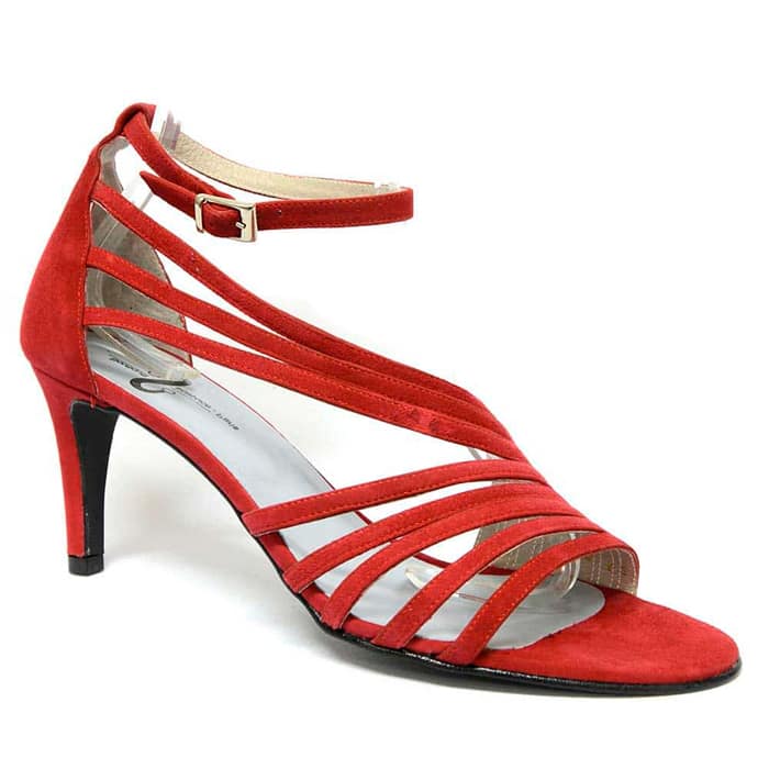 sandales femme grande taille du 40 au 48, velours rouge, talon de 7 à 8 cm, habillee sandales talons hauts fantaisie, chaussures pour l'été