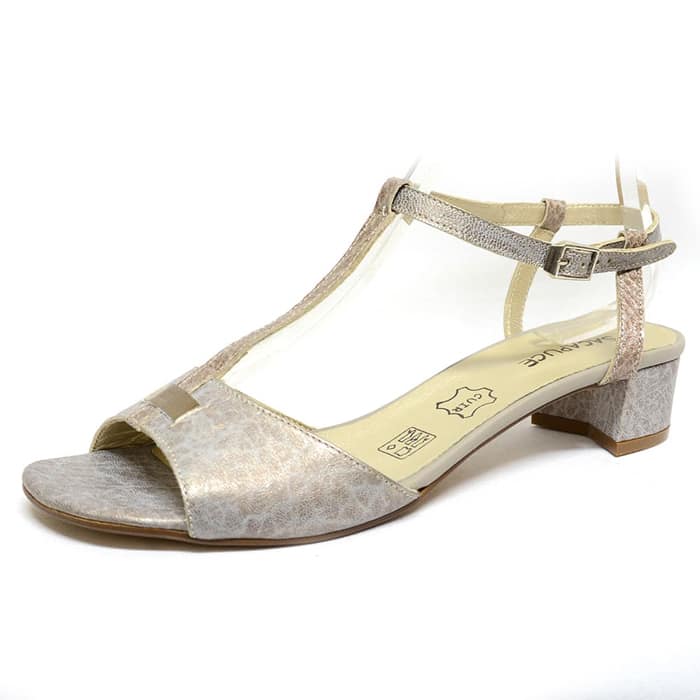 sandales femme grande taille du 40 au 48, cuir fripé beige, talon de 3 à 4 cm, plates sandales plates detente, chaussures pour l'été