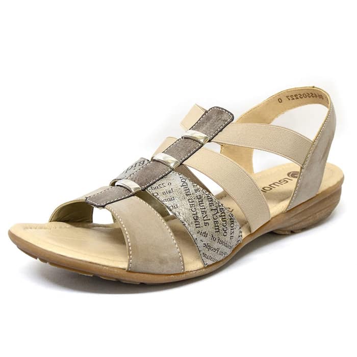 sandalettes femme grande taille du 40 au 48, cuir lisse beige multicolore, talon de 3 à 4 cm, sandales plates confort detente, chaussures pour l'été