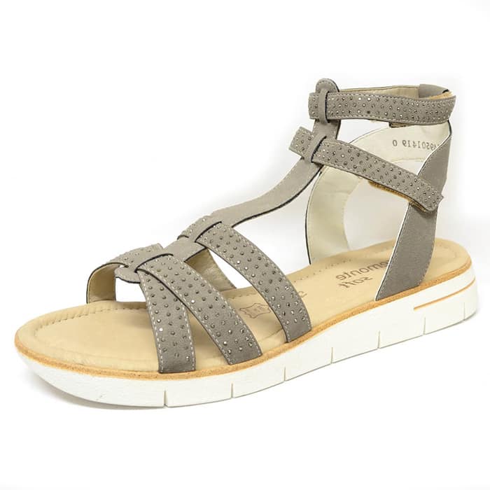 sandales femme grande taille du 40 au 48, nubuck beige, talon de 3 à 4 cm, mode tendance sandales plates, chaussures pour l'été