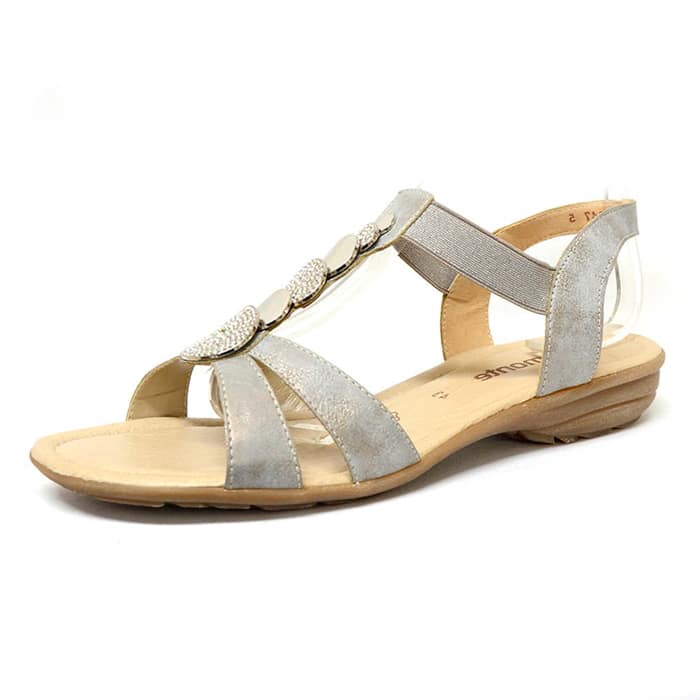 sandalettes femme grande taille du 40 au 48, cuir lisse beige, talon de 0,5 à 2 cm, confort detente, chaussures pour l'été