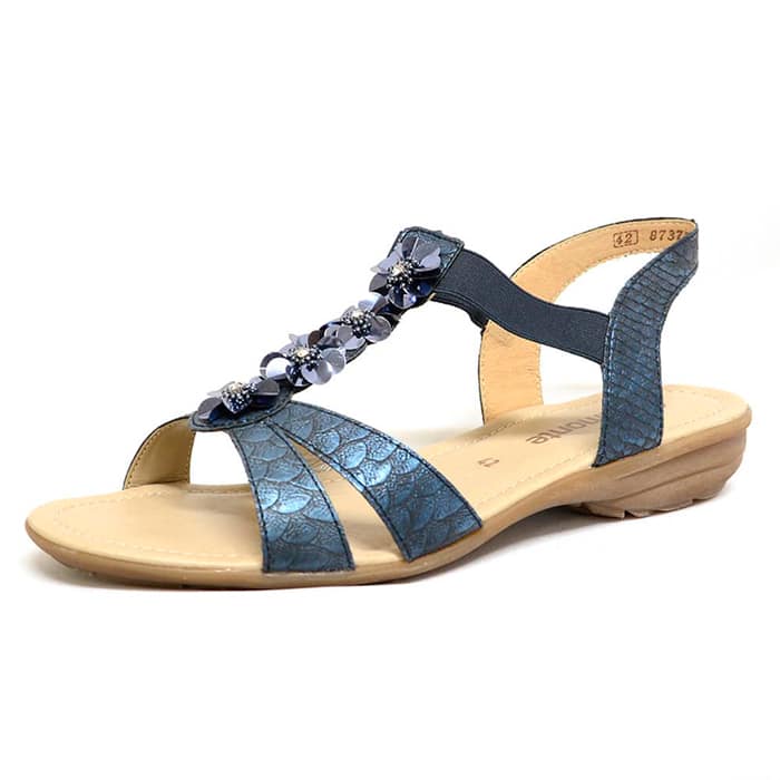 sandalettes femme grande taille du 40 au 48, ecailles bleu, talon de 3 à 4 cm, sandales plates confort, chaussures pour l'été