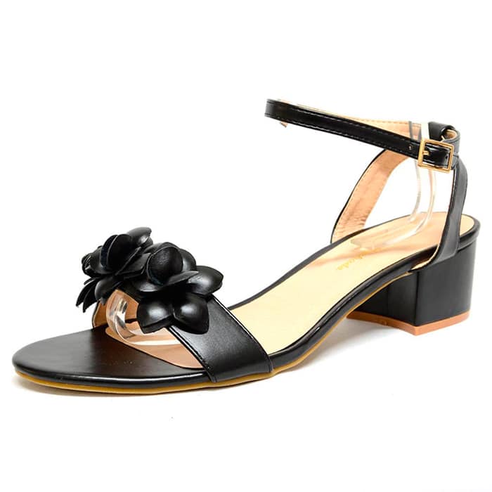 sandalettes femme grande taille du 40 au 48, simili cuir noir, talon de 3 à 4 cm, pas cheres, chaussures pour l'été