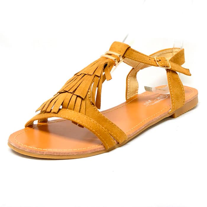 sandalettes femme grande taille du 40 au 48, velours beige, talon de 0,5 à 2 cm, pas cheres sandales plates, chaussures pour l'été