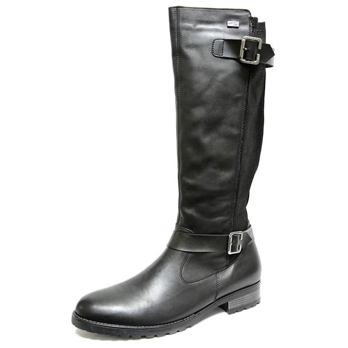 bottes femme grande taille du 40 au 48, cuir lisse noir, talon de 3 à 4 cm, mode, hiver