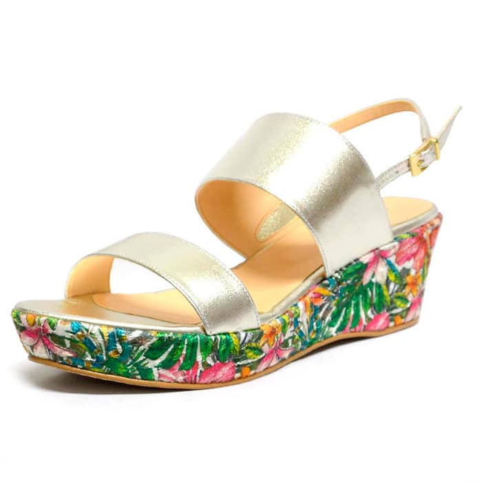 sandales femme grande taille du 40 au 48, brillant argent metallise multicolore, talon de 5 à 6 cm, tendance talons compensés, chaussures pour l'été