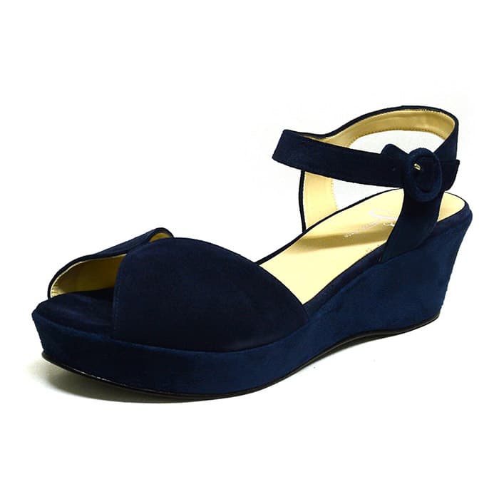 sandales femme grande taille du 40 au 48, velours bleu, talon de 5 à 6 cm, habillee confort talons compensés fantaisie, chaussures pour l'été