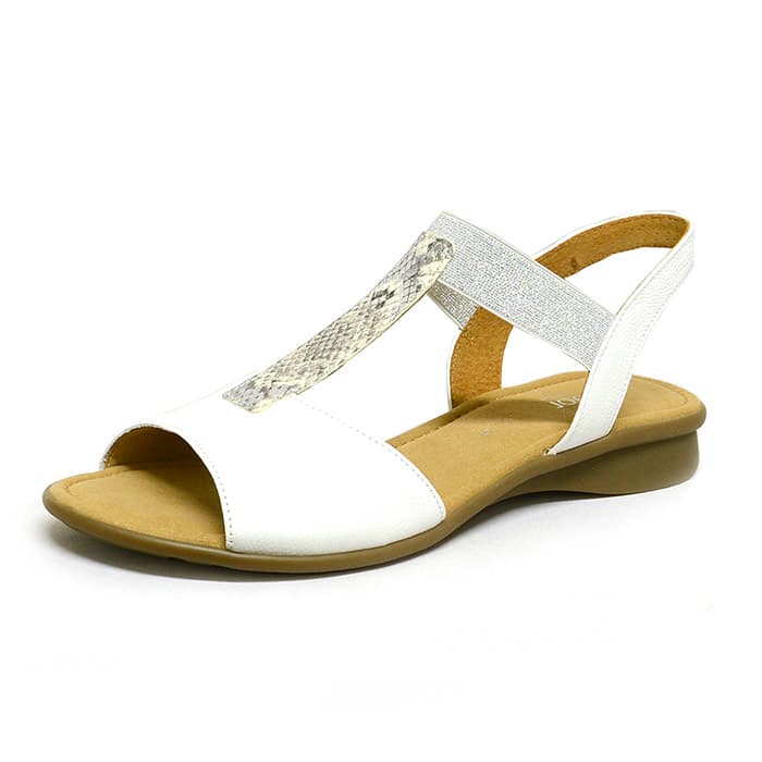 sandales femme grande taille du 40 au 48, cuir lisse blanc, talon de 3 à 4 cm, sandales plates souples confort, chaussures pour l'été