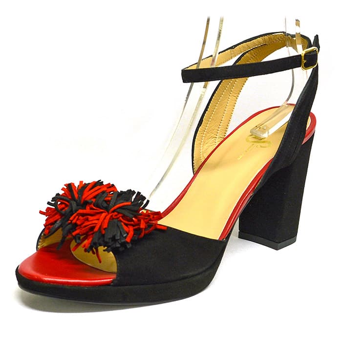 sandales femme grande taille du 40 au 48, velours noir rouge, talon de  9 cm et plus, à patins sandales talons hauts, chaussures pour l'été