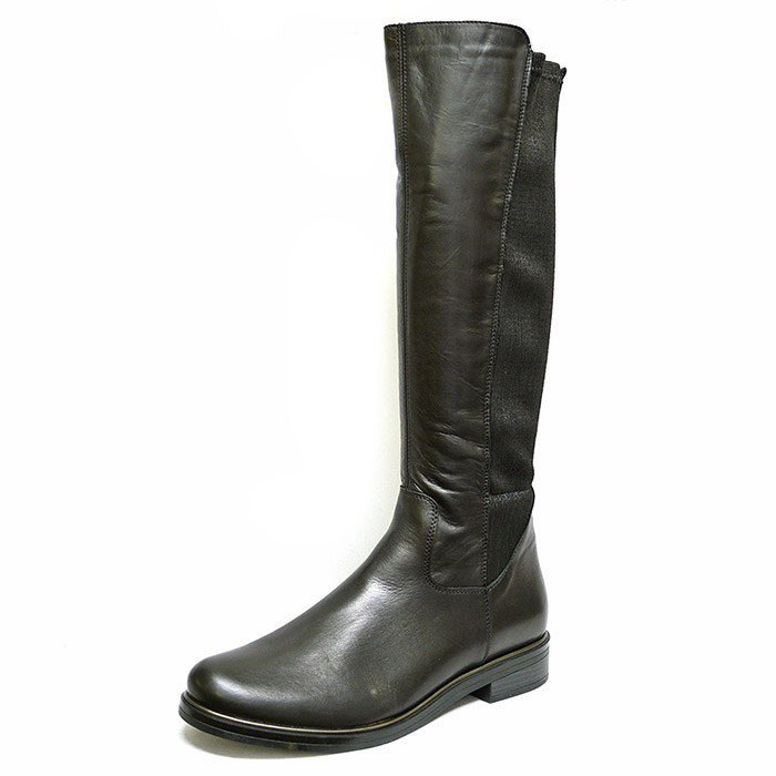 bottes femme grande taille du 40 au 48, cuir lisse noir, talon de 0,5 à 2 cm, plates confort bottes mollets larges, hiver