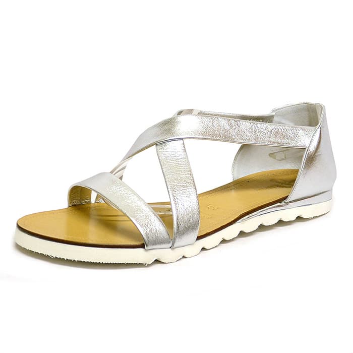 sandales femme grande taille du 40 au 48, brillant argent, talon de 0,5 à 2 cm, tendance plates sandales plates detente, chaussures pour l'été