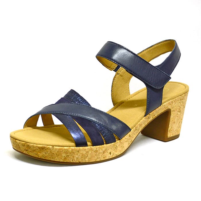 sandales femme grande taille du 40 au 48, cuir lisse bleu, talon de 7 à 8 cm, sandales talons hauts souples confort detente, chaussures pour l'été