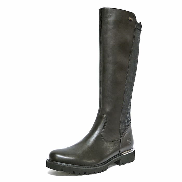 bottes femme grande taille du 40 au 48, cuir lisse noir, talon de 3 à 4 cm, confort detente, hiver