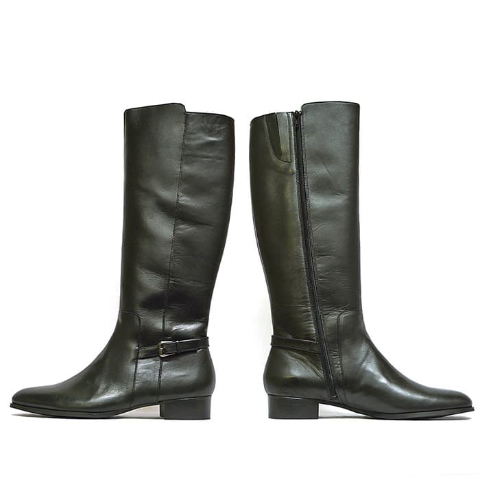 bottes femme grande taille du 40 au 48, cuir lisse noir, talon de 3 à 4 cm, plates, automne