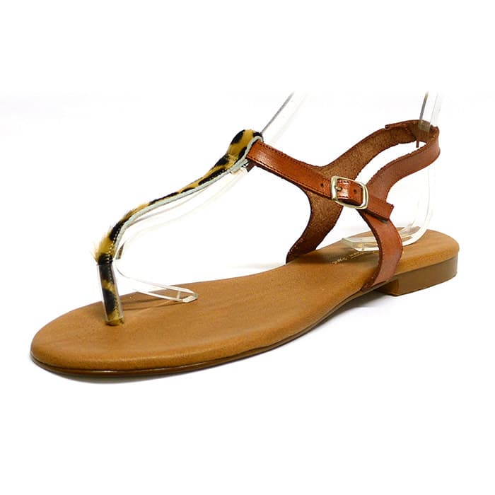 sandales femme grande taille du 40 au 48, cuir lisse marron multicolore, talon de 0,5 à 2 cm, plates sandales plates detente, chaussures pour l'été
