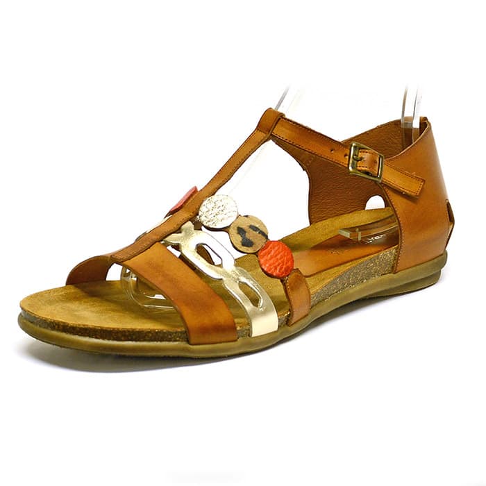 sandales femme grande taille du 40 au 48, cuir lisse marron metallise, talon de 0,5 à 2 cm, mode tendance plates sandales plates detente, chaussures pour l'été