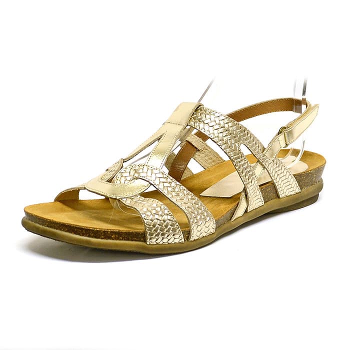 sandales femme grande taille du 40 au 48, cuir lisse metallise or, talon de 0,5 à 2 cm, mode tendance plates sandales plates detente, chaussures pour l'été