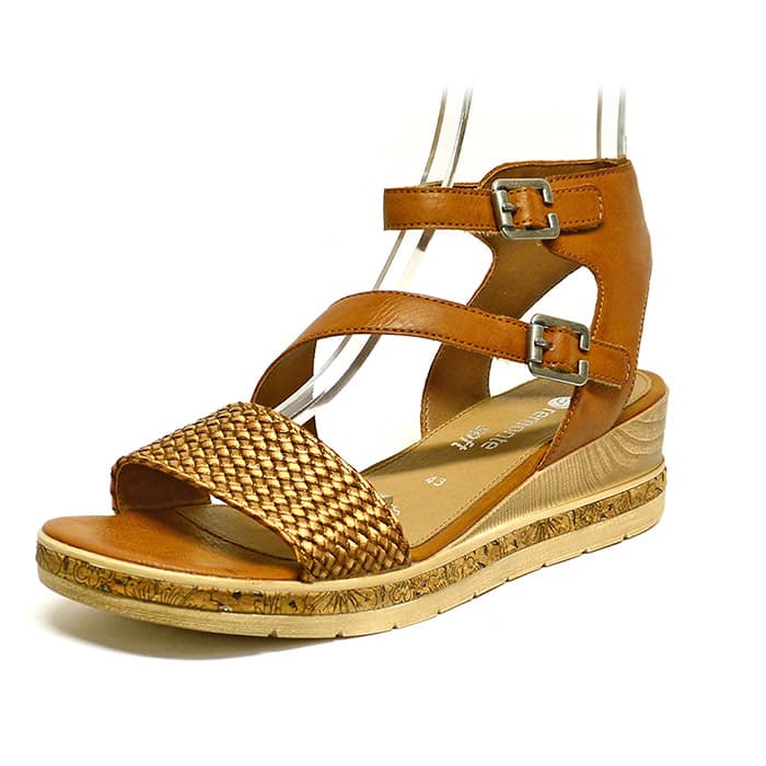 sandales femme grande taille du 40 au 48, cuir lisse marron, talon de 5 à 6 cm, confort detente talons compensés, chaussures pour l'été