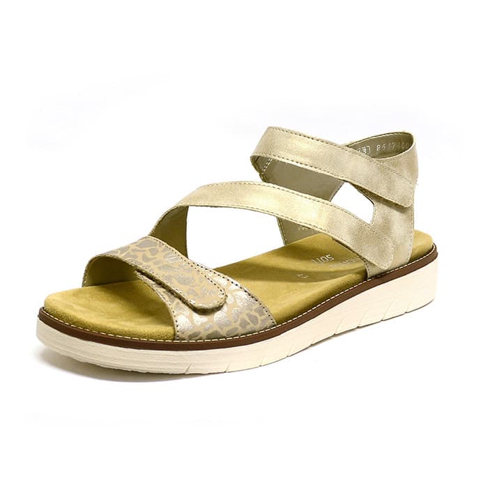 sandales femme grande taille du 40 au 48, cuir lisse or, talon de 3 à 4 cm, confort detente, chaussures pour l'été