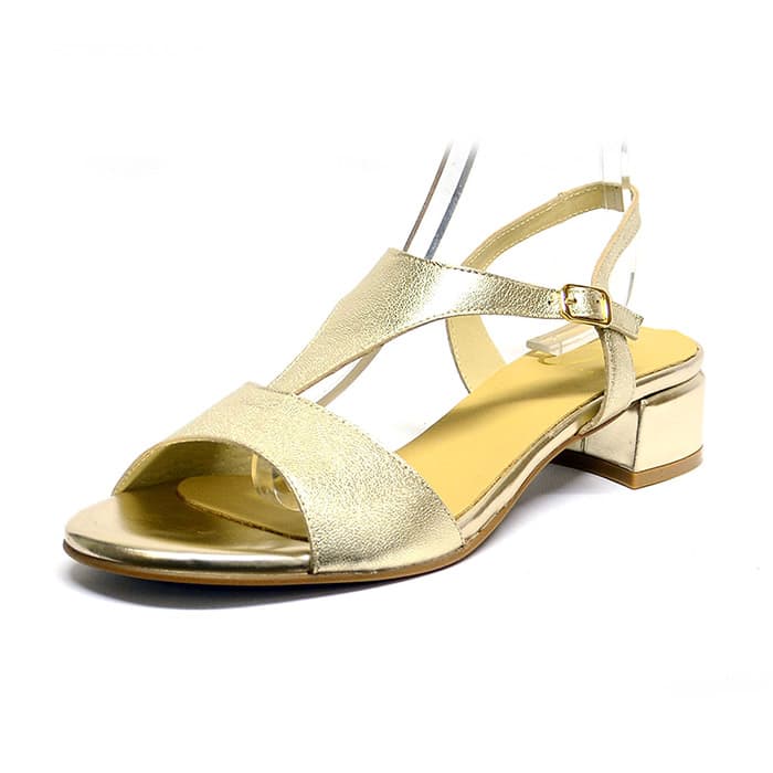 sandales femme grande taille du 40 au 48, cuir lisse metallise or, talon de 3 à 4 cm, tendance, toutes saisons